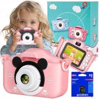 Aparat Dla Dzieci Cyfrowy Full HD Lekki z Efektami +32GB Karta Mysz Myszka