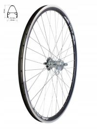 Колесо велосипеда полное заднее Торпедо 28 дюймов усиленное коническое Черное