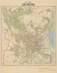 Szczecin - plan miasta z 1949 r. | Format A3+ w ramie 45x60 cm