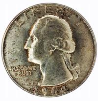 USA - Quarter Dollar - Washington - 1964 D - jakość UNC-