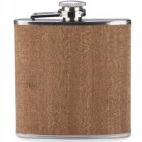 Элегантная фляжка из нержавеющей стали. Бамбук 200 мл