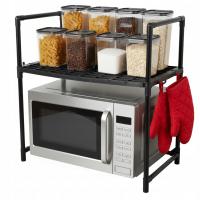 PÓŁKA KUCHENNA NAD MIKROFALÓWKĘ OPIEKACZ REGAŁ ORGANIZER PRZYPRAWY CZARNA