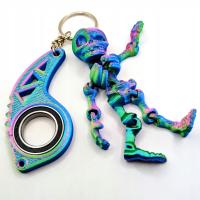 Brelok do kluczy Keyspinner Keyrambit + flexi KOŚCIOTRUP - Multikolor