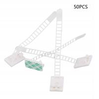 50 szt. Samoprzylepne, regulowane klipsy mocują opaskę zaciskową do