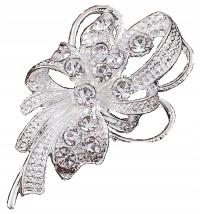 Серебряная лента брошь с кристаллами качество люкс