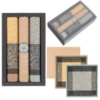 3x ELEGANCKIE CHUSTECZKI DO NOSA POSZETKI BAWEŁNIANE ZESTAW W PUDEŁKU