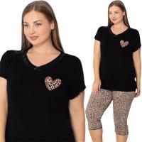 MORELLA PREMIUM PIŻAMA DAMSKA KRÓTKI RĘKAW SPODNIE 3/4 BIG SIZE WISKOZA