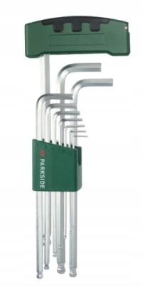 Klucze trzpieniowe imbusowe 1,5-10,0 mm z kulką 1kpl.-11ele. PARKSIDE