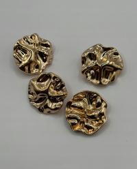 Metalowe guziki nawlekane kształt okrągły złoty 1 szt.