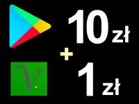 Google Play 10 злотых Vertigo 1 злотых подарочная карта