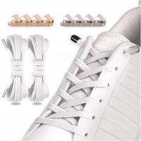 Эластичные шнурки для обуви резиновые без завязывания 100 см белый