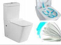 Kompakt WC biały bez kołnierza + zbiornik + deska wolnoopadająca KOMPLET
