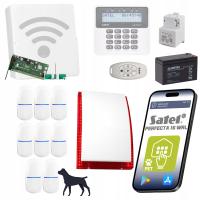 SYSTEM ALARMOWY BEZPRZEWODOWY 8x CZUJNIK PET PROFESJONALNY ALARM SATEL GSM