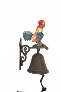 PIĘKNY ŻELIWNY DZWON DZWONECZEK KOGUT