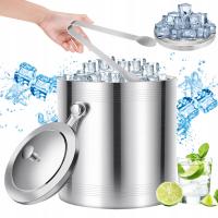 WIADERKO DO KOSTEK LODU POJEMNIK TERMICZNY NA LÓD 2L COOLER + SZCZYPCE