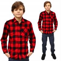 Youandbaby koszula dziecięca długi rękaw bawełna czerwony