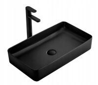 Umywalka Ceramiczna Nablatowa DENIS REA BLACK MATT czarna prostokątna