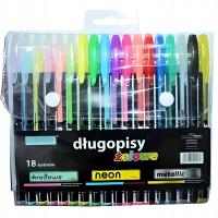 Schemat Długopisy Żelowe MIX 18 Kolorów