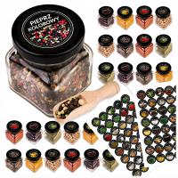 Słoiki na przyprawy przetwory 120 ml 20 sztuk + 80 sztuk etykiety naklejki