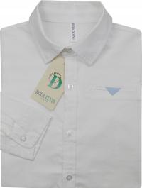 DOLA ELVIN FASHION BRAND koszula dziecięca długi rękaw bawełna biały