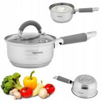 ИНДУКЦИОННАЯ КАСТРЮЛЯ С КРЫШКОЙ ДЛЯ МОЛОКА ИЗ НЕРЖАВЕЮЩЕЙ СТАЛИ 1,1 Л КАСТРЮЛЯ 14 СМ ГАЗ