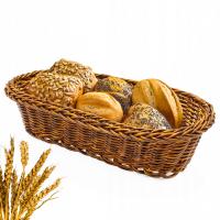 KOSZYK KOSZYCZEK NA STÓŁ PIECZYWO CHLEB SZTUĆCE PODŁUŻNY BRĄZ