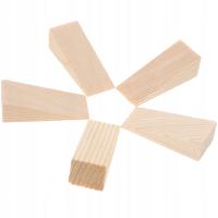 5SZT BEŻOWY DREWNIANY STOPER KLIN DO DRZWI TRÓJKĄTNY ANTYPOŚLIZGOWY