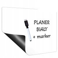 PLANER NA LODÓWKĘ A6 MAGNETYCZNY BIAŁY TABLICA NOTATNIK PUSTY + MARKER