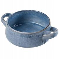Чаша для супа с ушками синяя керамическая чаша 750 мл