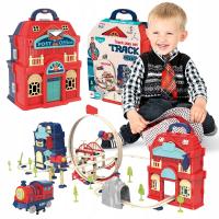 Детская электрическая железная дорога 2в1 складная в чемодане 129 el поездная железная дорога