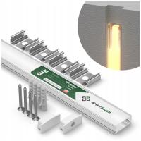 Profil LED Aluminiowy Wpuszczany Natynkowy 2m + Klosz Mleczny Zestaw 12mm