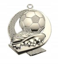 Серебряная медаль футбол 50 мм с лентой