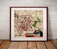 Stary Plan Wroclaw Breslau Dresdner Bank 1939 r 40x40 cm