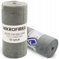 ŚCIERECZKI Z MIKROFIBRY W ROLCE 30x30cm SZMATKI RĘCZNIK MIKROFIBRA 50szt