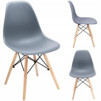 KRZESŁO SKANDYNAWSKIE bukowe do KUCHNI salonu jadalni EVA szare JUMIhome