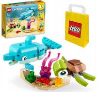 Zestaw Prezent Klocki LEGO Creator 31128 DELFIN I ŻÓŁW 3w1 Ocean 6+ Torba