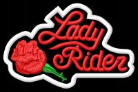 Naszywka Lady Rider róża haftowana z termofolią