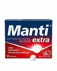Manti Extra 10 mg+165 mg+800 mg 12 szt. do rozgryzania i żucia nadkwasowość