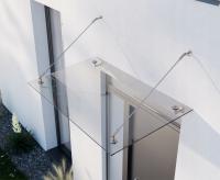 Навес стеклянный над дверью 140X90 INOX