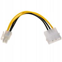 Akyga Molex - ATX/EPS 4-pin, 0.15m, Żółty (AK-CA-12)