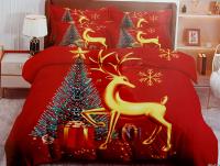 Pościel świąteczna 140x200 cm 4 Częściowa z prześcieradłem wzór 44