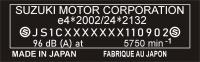 Suzuki табличка наклейка с обозначениями