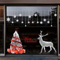YULOONG Statyczna naklejka na okno bożonarodzeniowe, zdejmowana