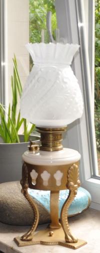 Lampa naftowa W & W Central Brenner wys. 59 cm.