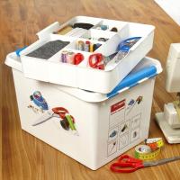Pudełko na przybory do szycia Sunware z tacką 22 l, 40 x 30 x 26 cm