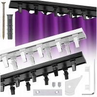 KARNISZ SZYNA SUFITOWA ALUMINIOWA PODWÓJNA SLIM 200 cm z żabka/agrafka