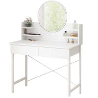 БЕЛЫЙ ТУАЛЕТНЫЙ СТОЛИК ДЛЯ СПАЛЬНИ С ЗЕРКАЛОМ И ЯЩИКАМИ СОВРЕМЕННЫЙ