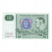 Banknot, Szwecja, 10 Kronor, 1983, KM:52d, AU(55-5