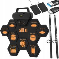 ВЫДВИЖНОЙ ПОРТАТИВНЫЙ ЭЛЕКТРОННЫЙ БАРАБАН USB - C MP3 ПЕДАЛИ ПАЛОЧКИ ДЛЯ ЕДЫ НАБОР