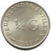 46217. Antyle Holenderskie - 1/4 guldena - 1965r. - Ag